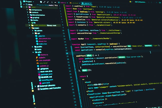 Monitor der Softwarecode anzeigt